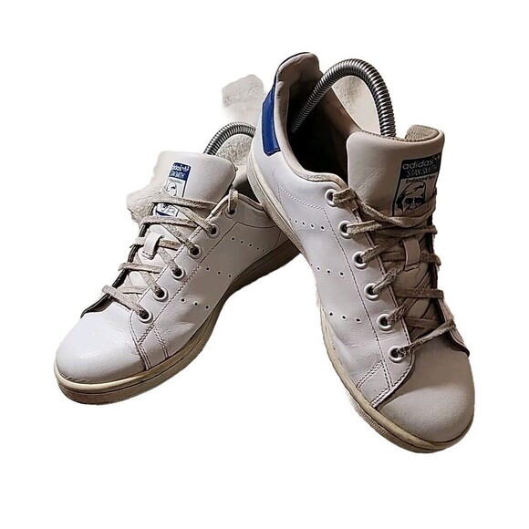 Adidas Stan Smith‎ Sneakers Shoes White Blue Pro Model S74778 Mens 7 Womens 8 - Picture 1 of 10